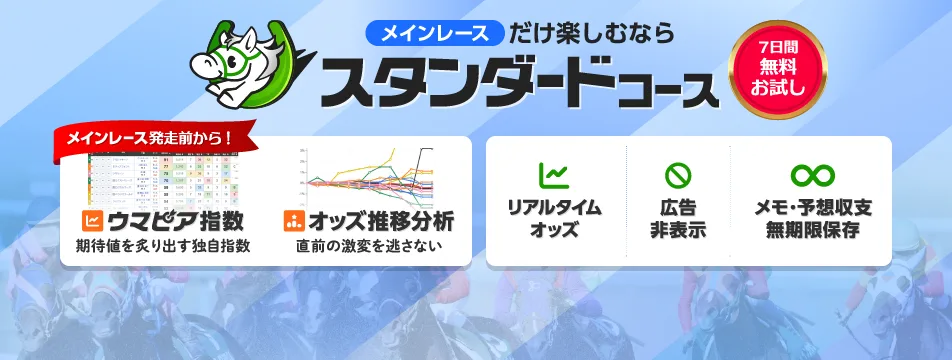 メインレースだけ楽しむならスタンダードコース【7日間無料お試し】